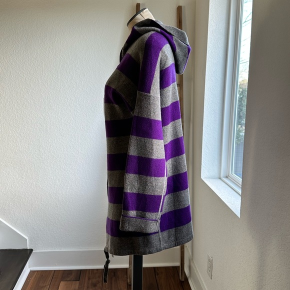 Bela NYC Wool/Cashmere Blend Purple/Grey striped single button cardigan sz: S - Picture 4 of 8
